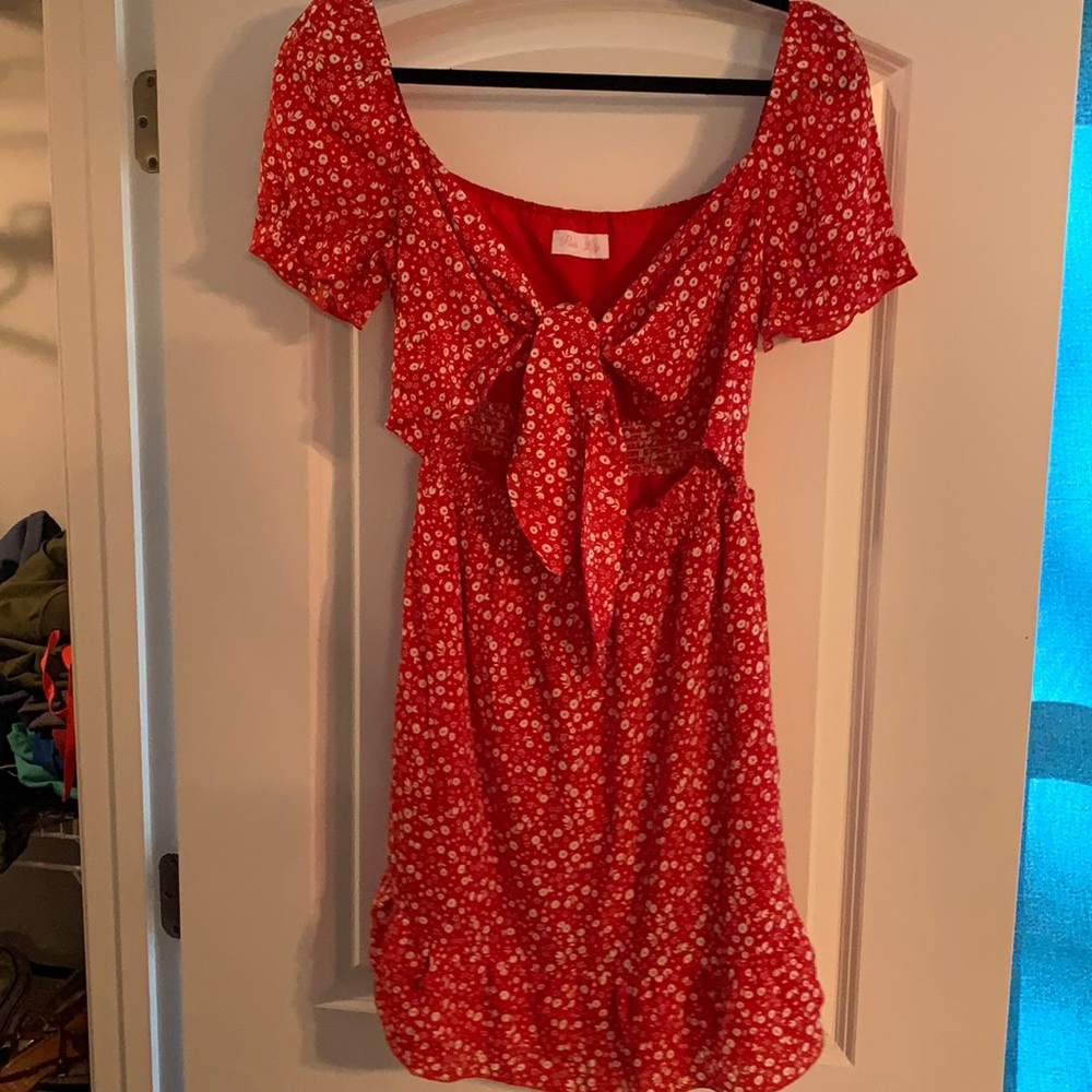 Pink lily cut out dress